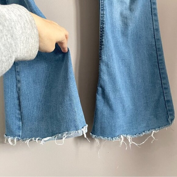 70s Style Patchwork Super High-Rise Flare Hippie Jeans - 28-29"/M - Picture 4 of 12